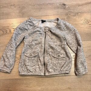 Baby Gap Gray Zip Up Sweatshirt‎ Jacket Top Girls Size 4T Long Sleeve Pockets